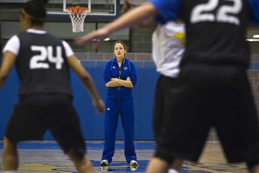 UMKC women s coach (Lady Saint) juggles basketball and baby