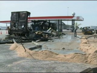 Semi Hauling Butter Catches Fire, Leaves Mess