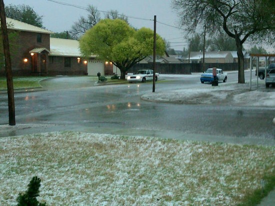 First Storm of Spring Covers Ground with Hail in Texas County