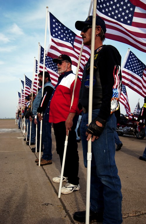 Townspeople Line Streets In Holton Against Protesters