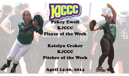 Ewell and Craker Named KJCCC Players of the Week