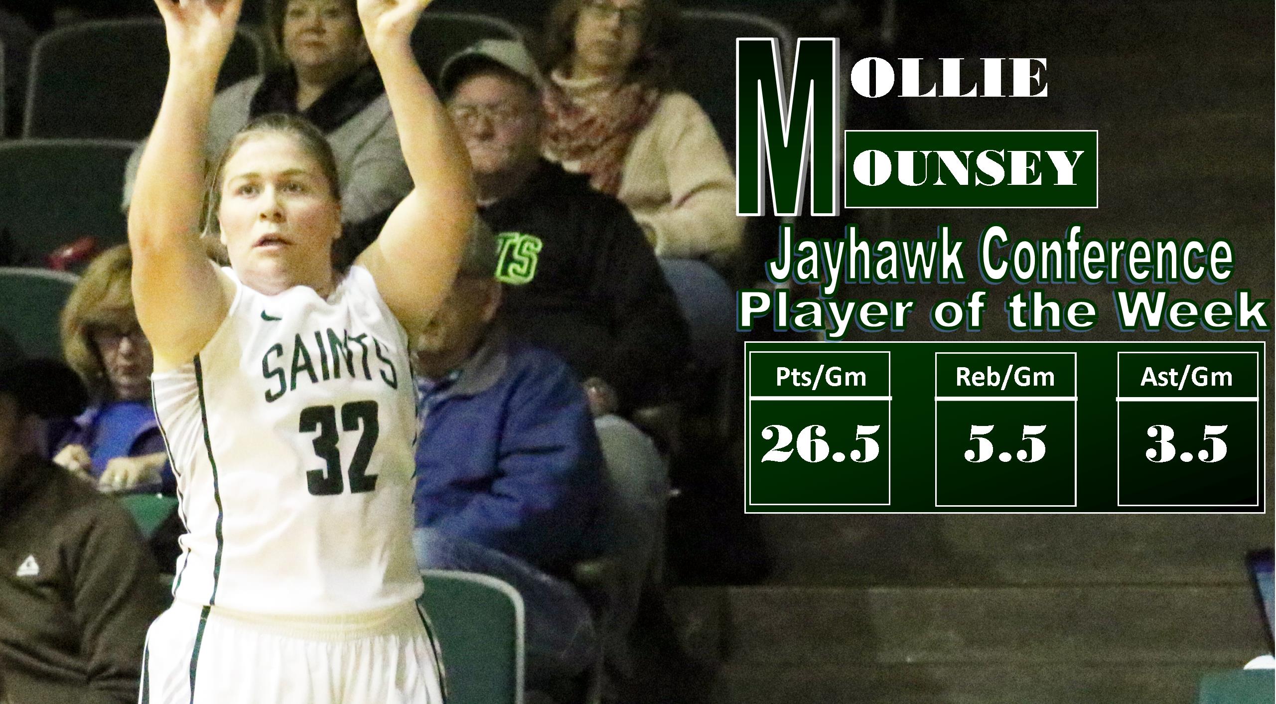 Mounsey Nets Third Jayhawk Player of the Week