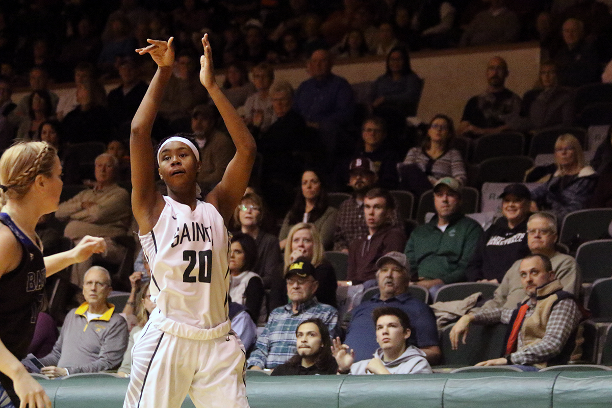 Lady Saints Continue to Roll in Homecoming Win