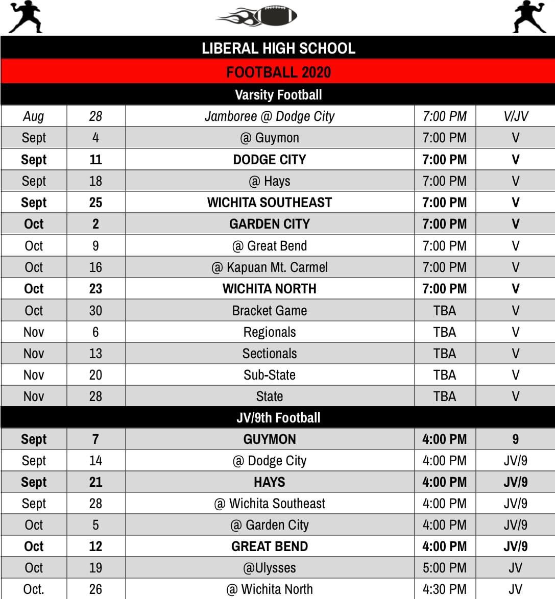 Redskin Football Schedule