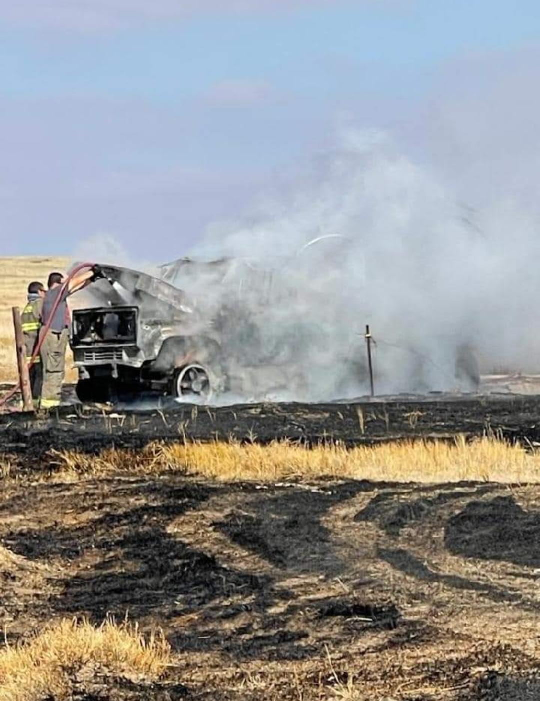 Grant County Fire Extinguishes Truck Fire.