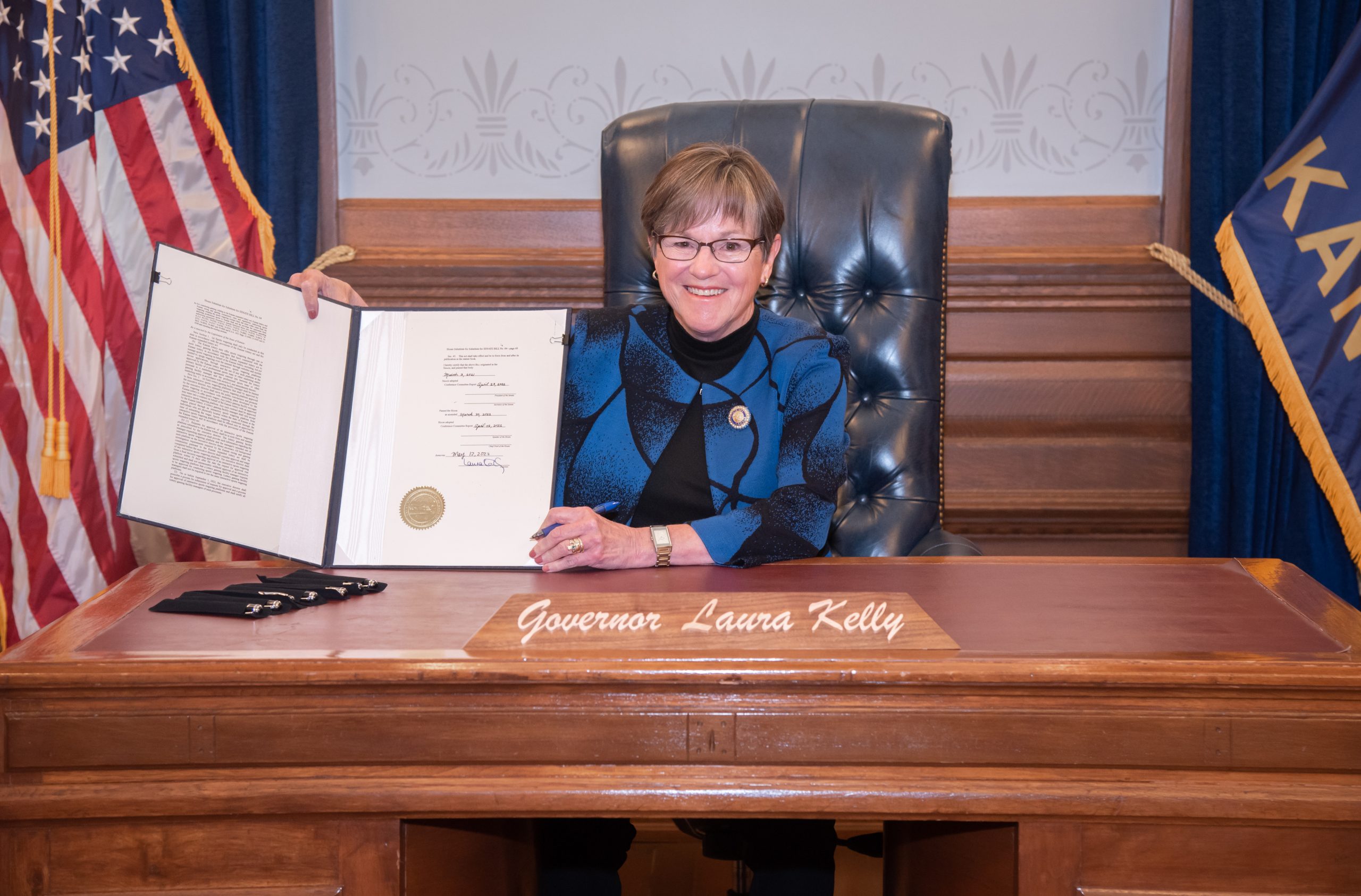 Governor Laura Kelly Ceremonially Signs Bill to   Legalize Sports Betting in Kansas