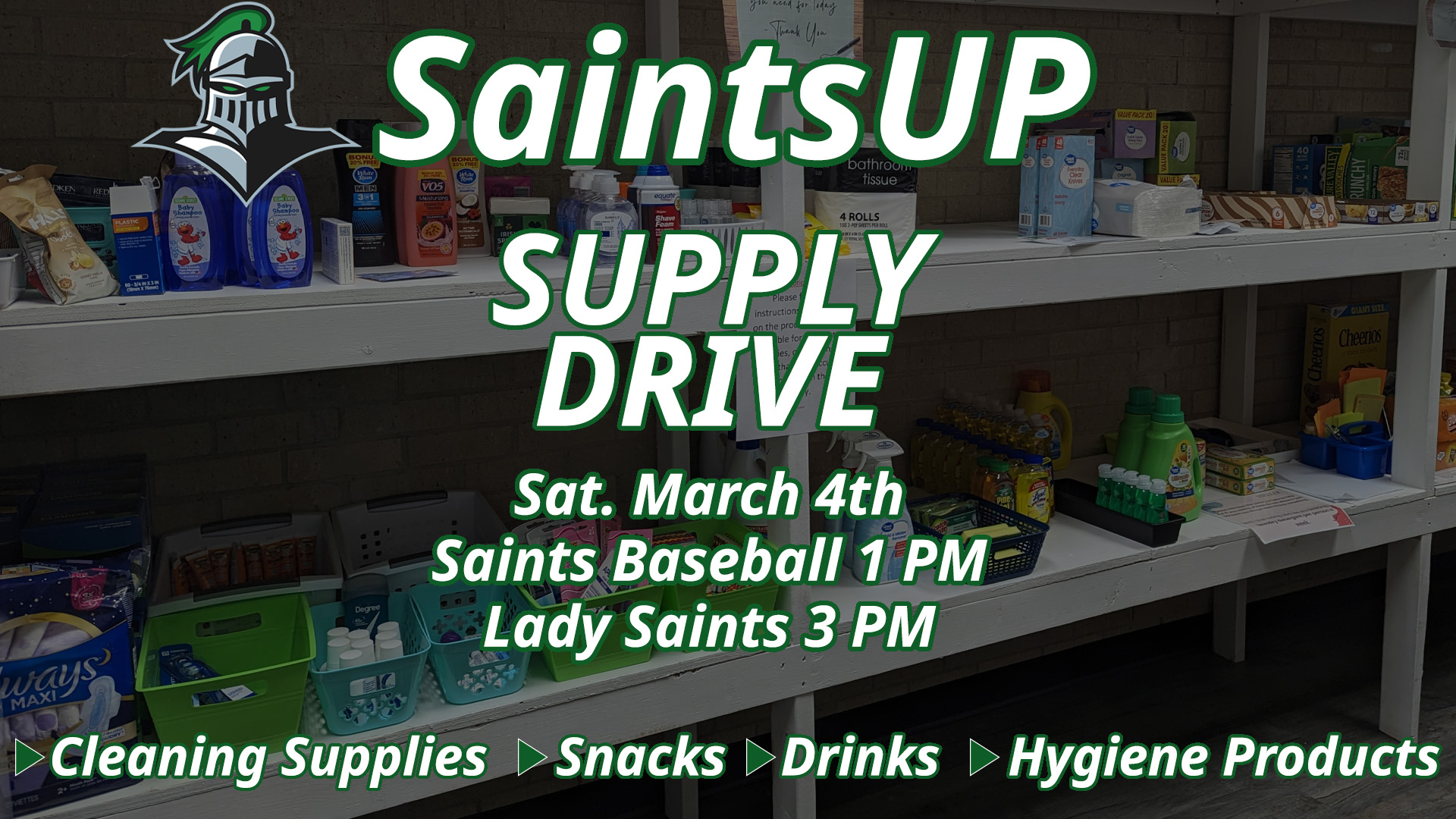 SaintsUp Food Pantry Drive on Saturday