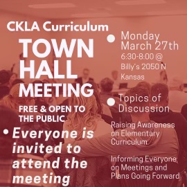 CKLA Curriculum Town Hall Meeting Monday Night at Billy’s