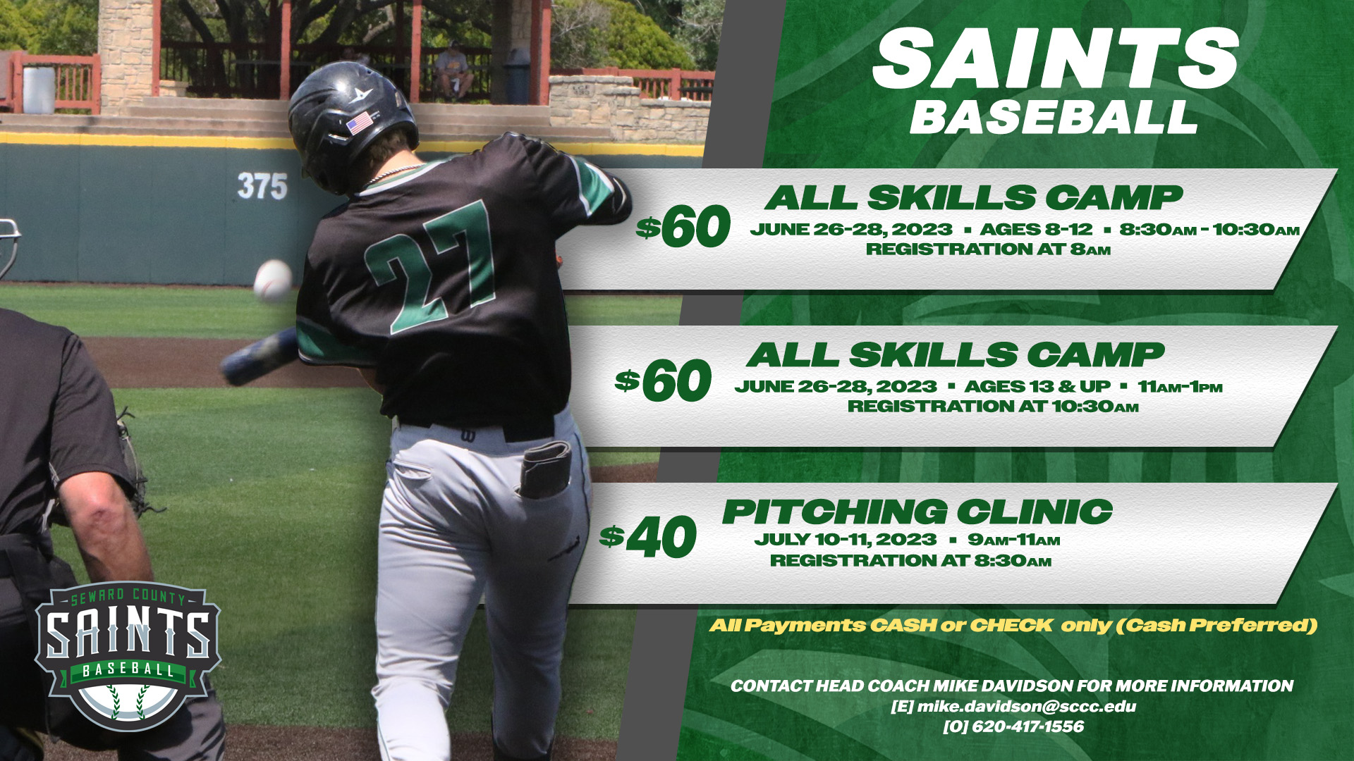 Saints Baseball will Hold Multiple Camps