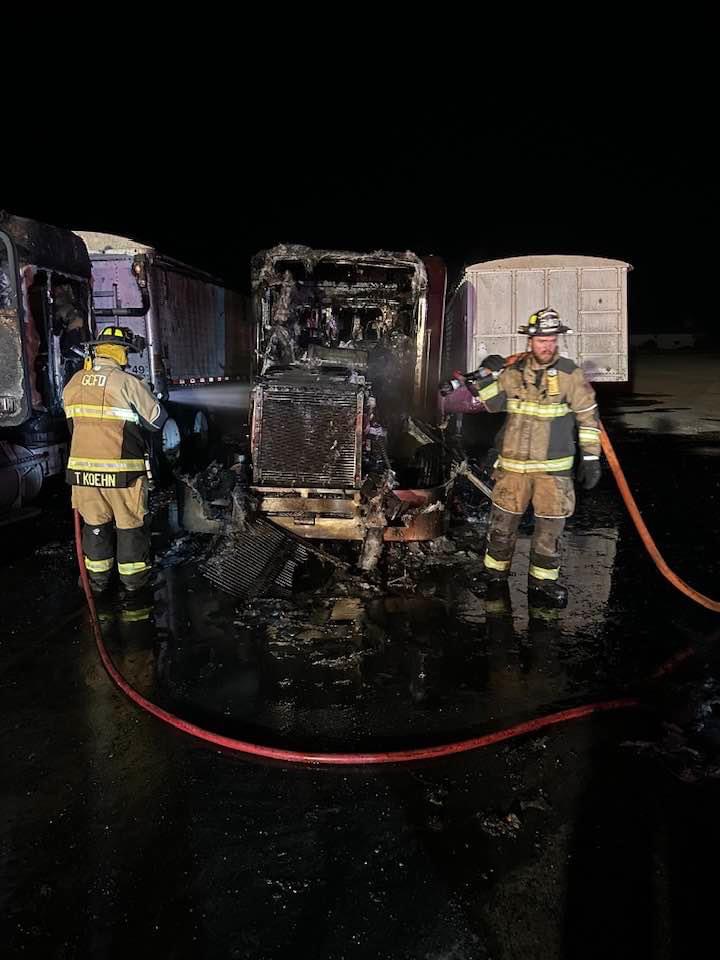 Semi Catches Fire in Grant County