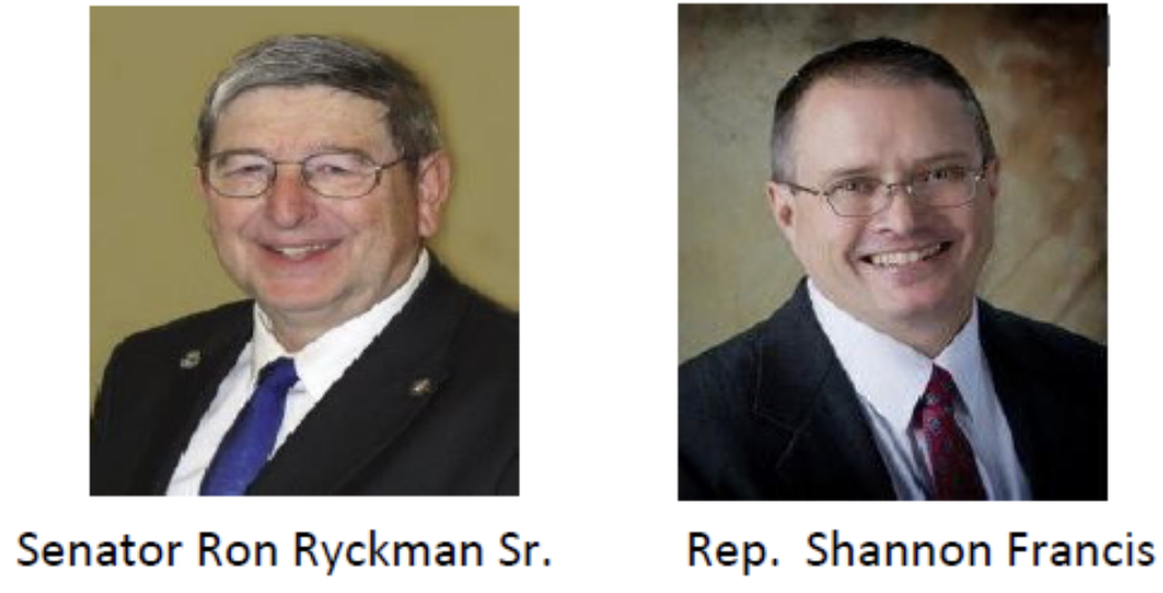 Legislative Forum with Rep. Francis and Sen. Ryckman on Saturday